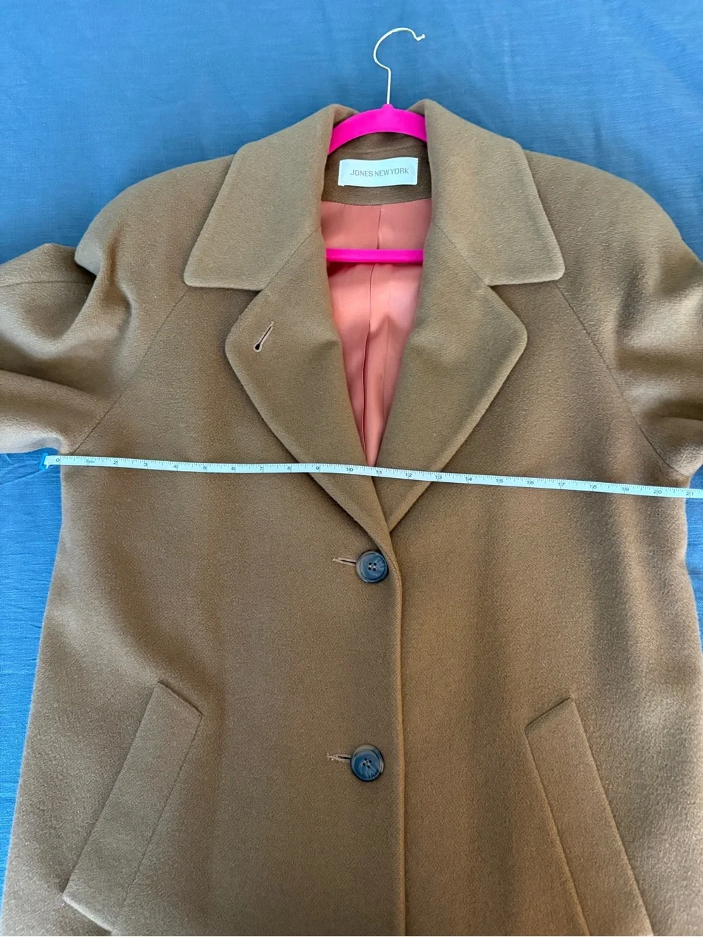 Vintage 90’s Jones New York Camel Brown 100% Wool Coat, L 🤎